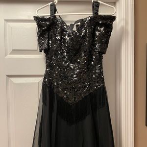 Womens black sequins dress